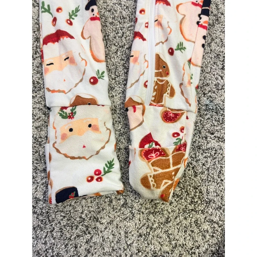 Sweet Honey Kids Pajamas 5Y Christmas Santa Gingerbread Snowman Footed Sleepwear